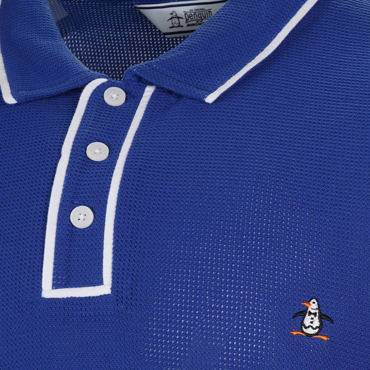 Original Penguin Airtex Fine Gauge Knit Polo Shirt Royal Blue