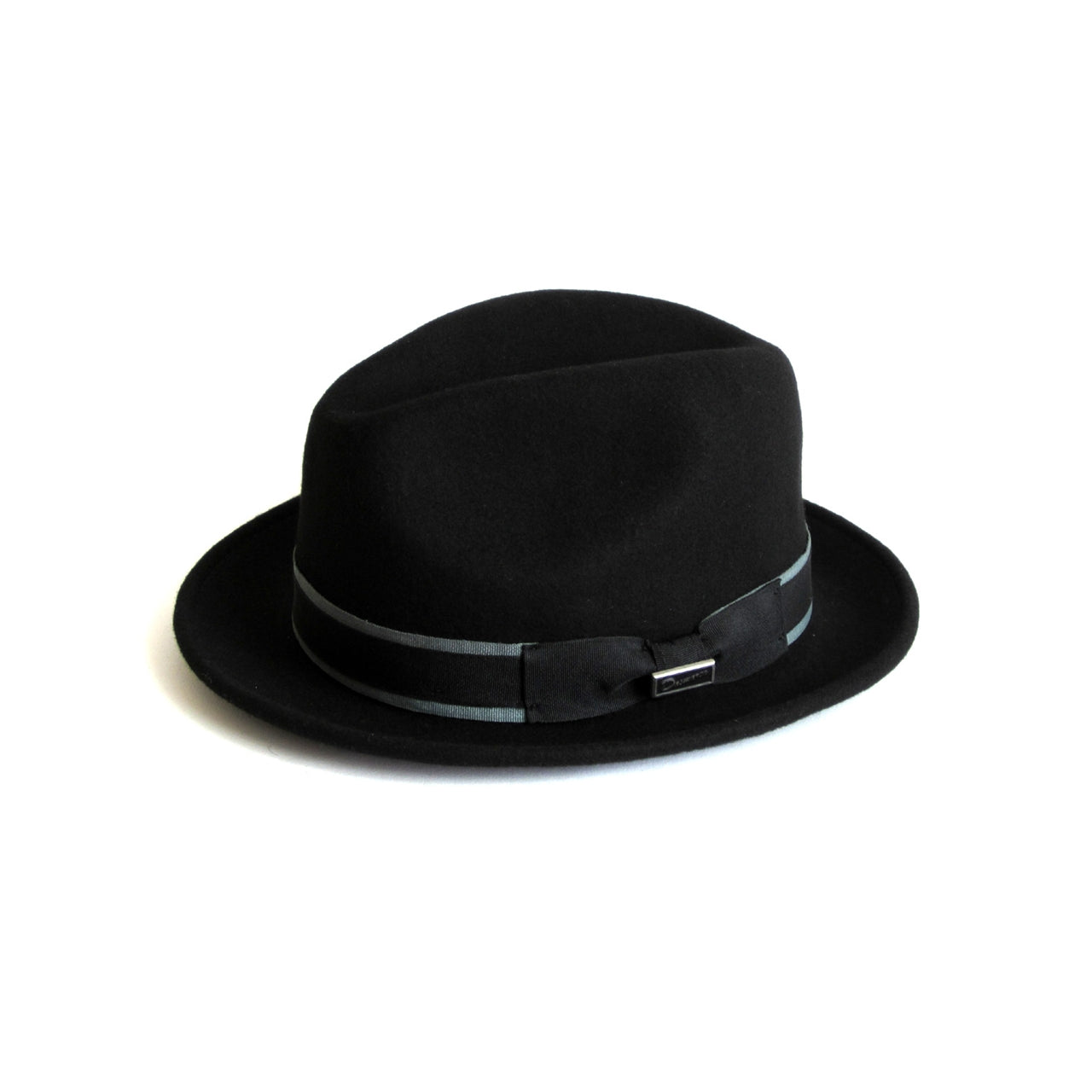 Dasmarca Robin Retro Wool Narrow Brim Fedora Trilby Hat Black