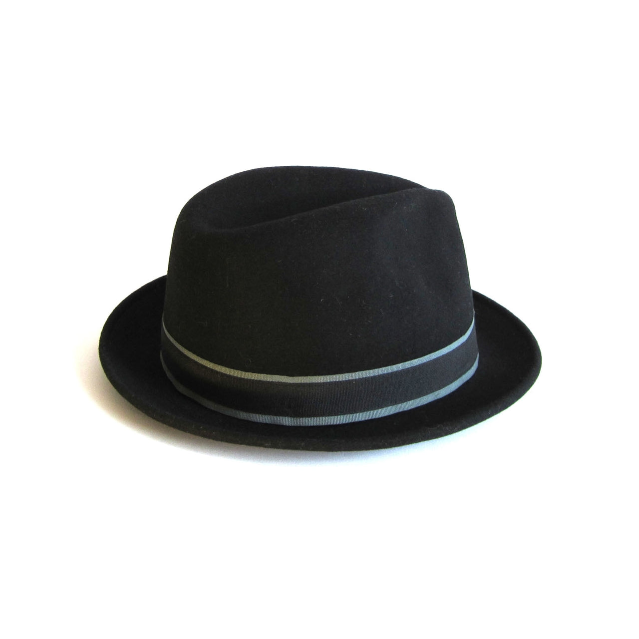 Dasmarca Robin Retro Wool Narrow Brim Fedora Trilby Hat Black