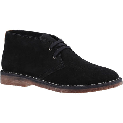 Hush Puppies Samuel Classic 2 Hole Suede Desert Boots Black