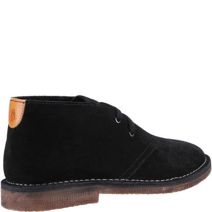 Hush Puppies Samuel Classic 2 Hole Suede Desert Boots Black