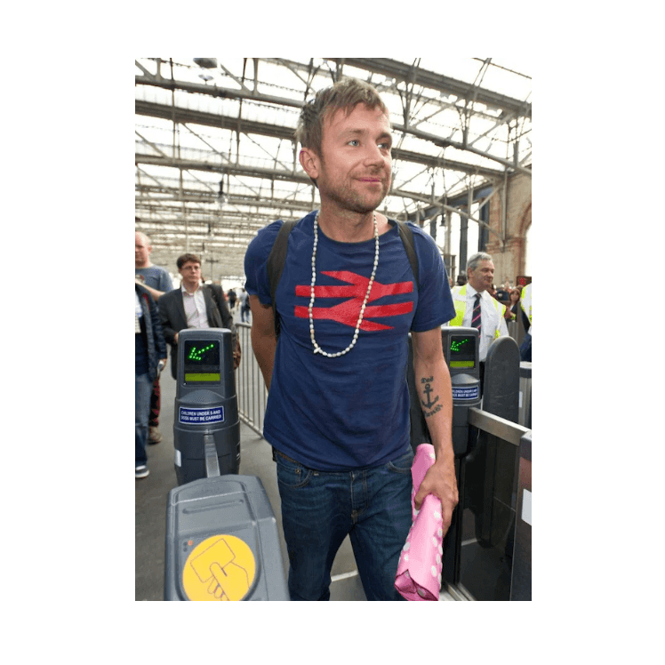 Ska & Soul Damon Albarn Rail Away Days T Shirt Navy