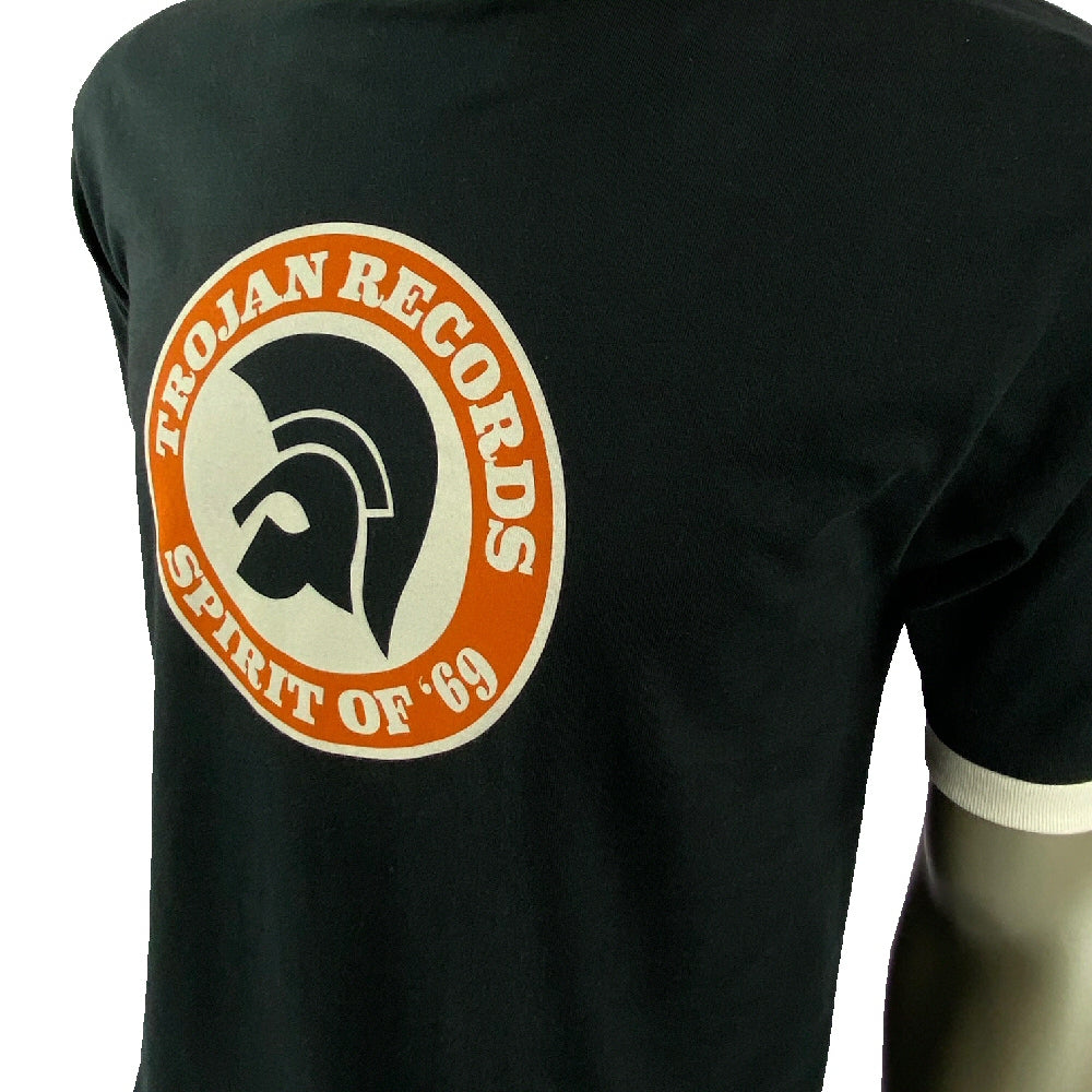 Trojan Records Spirit Of '69 Print Ringer T-Shirt Black