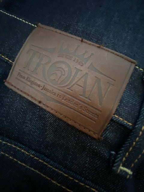 Trojan Records Zip Fly Blue / Black Denim Jeans