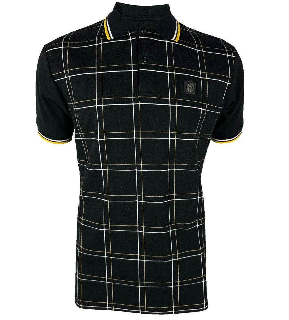 Trojan Records Check Panel Polo Black