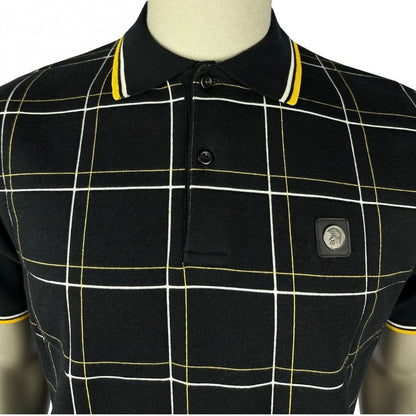 Trojan Records Check Panel Polo Black