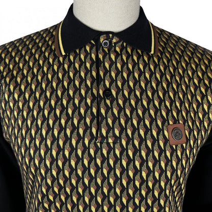 Trojan Records Deco Panel L/S Polo Black