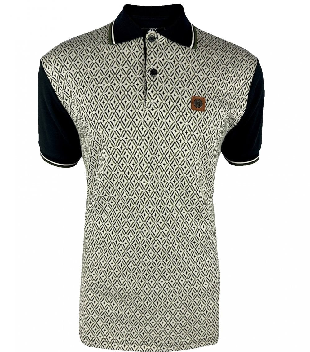 Trojan Records Geometric Panel Polo Black