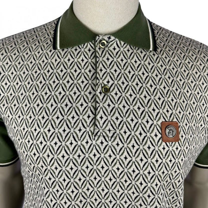 Trojan Records Geometric Panel Polo Army