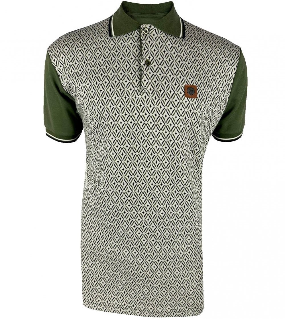 Trojan Records Geometric Panel Polo Army