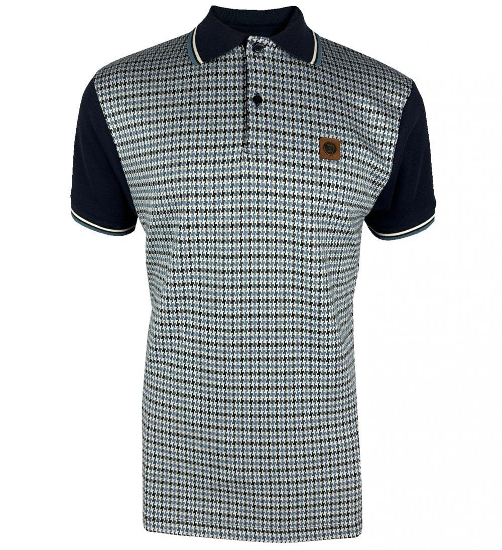 Trojan Records Houndstooth Panel Polo Navy