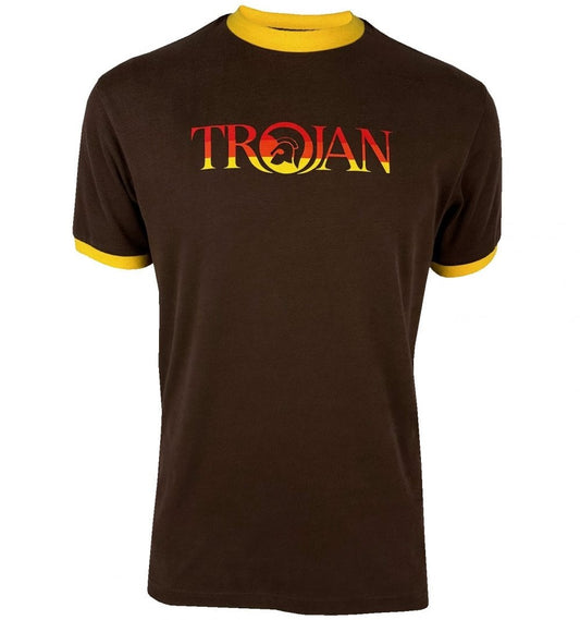 Trojan Records Logo Ringer T-Shirt Choc