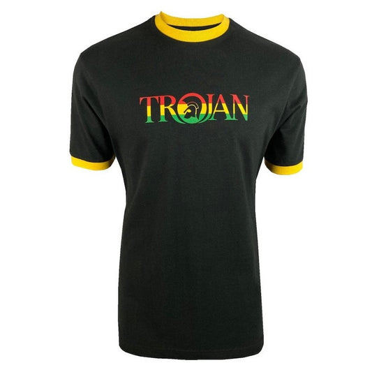 Trojan Records Logo Ringer T-Shirt Rasta