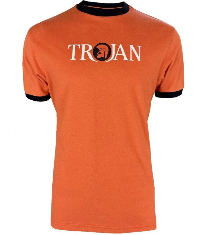 Trojan Records Logo Ringer T-Shirt Orange