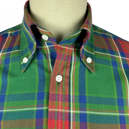 Trojan Records Multi Check Shirt With Pocket Square Green