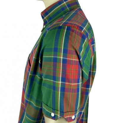 Trojan Records Multi Check Shirt With Pocket Square Green