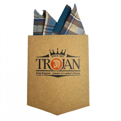 Trojan Records Multi Check Shirt With Pocket Square Petrol