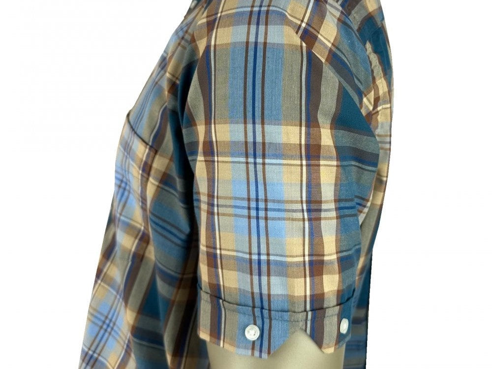 Trojan Records Multi Check Shirt With Pocket Square Petrol