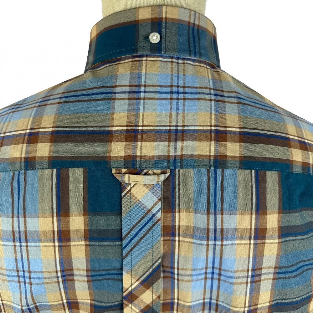 Trojan Records Multi Check Shirt With Pocket Square Petrol