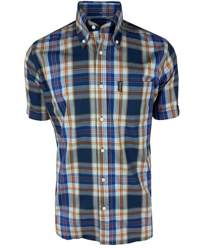 Trojan Records Multi Check Shirt With Pocket Square Powder