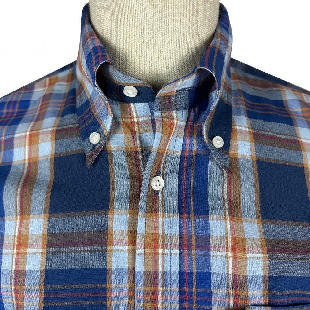 Trojan Records Multi Check Shirt With Pocket Square Powder