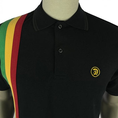 Trojan Records Racing Stripe Polo Black