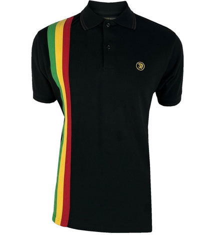 Trojan Records Racing Stripe Polo Black