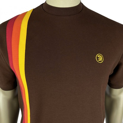 Trojan Records Racing Stripe T-Shirt Chocolate