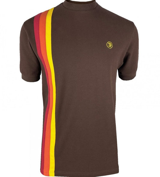 Trojan Records Racing Stripe T-Shirt Chocolate