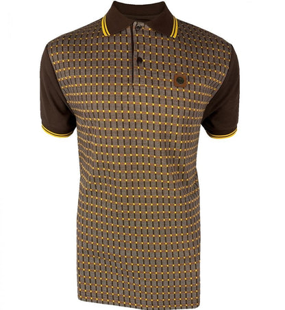 Trojan Records Squares Panel Polo Choc