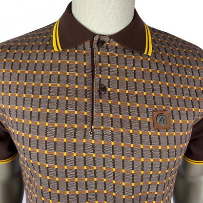 Trojan Records Squares Panel Polo Choc