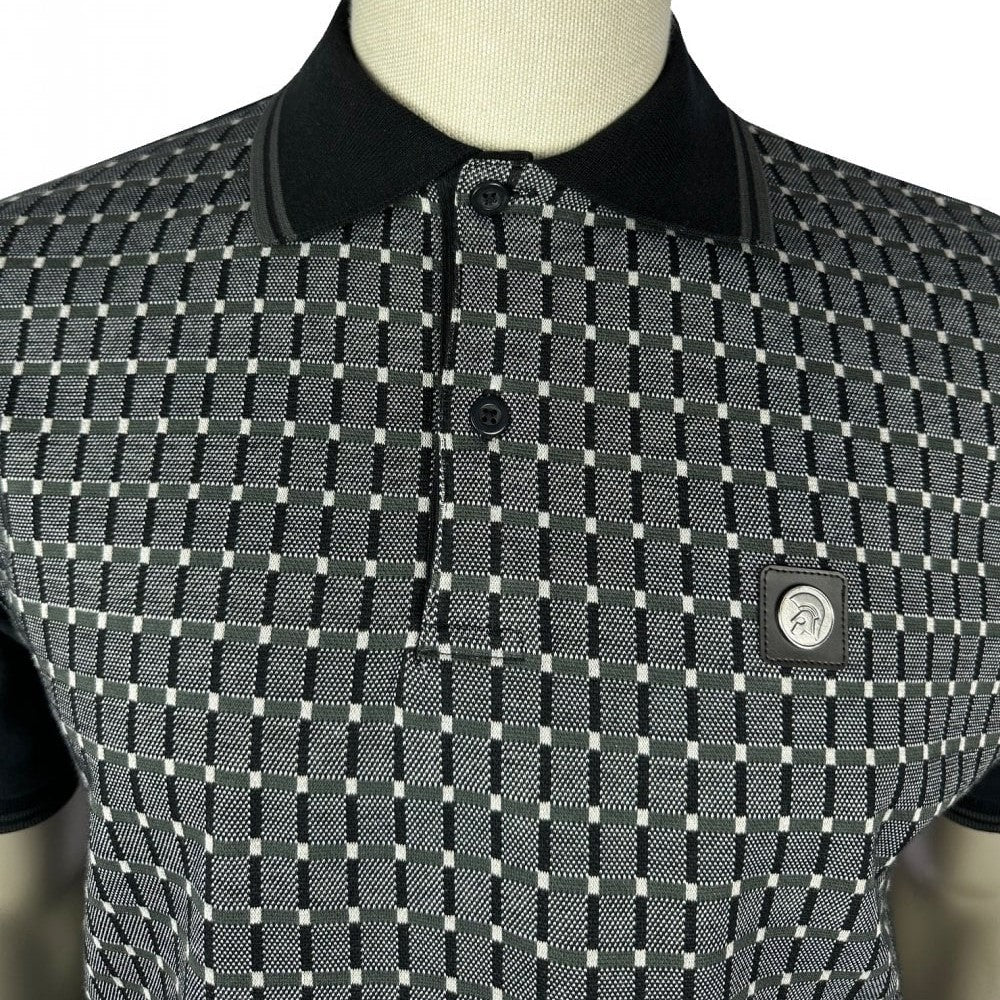 Trojan Records Squares Panel Polo Black