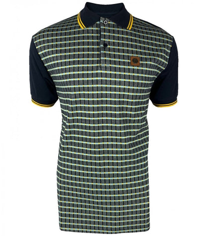 Trojan Records Squares Panel Polo Navy