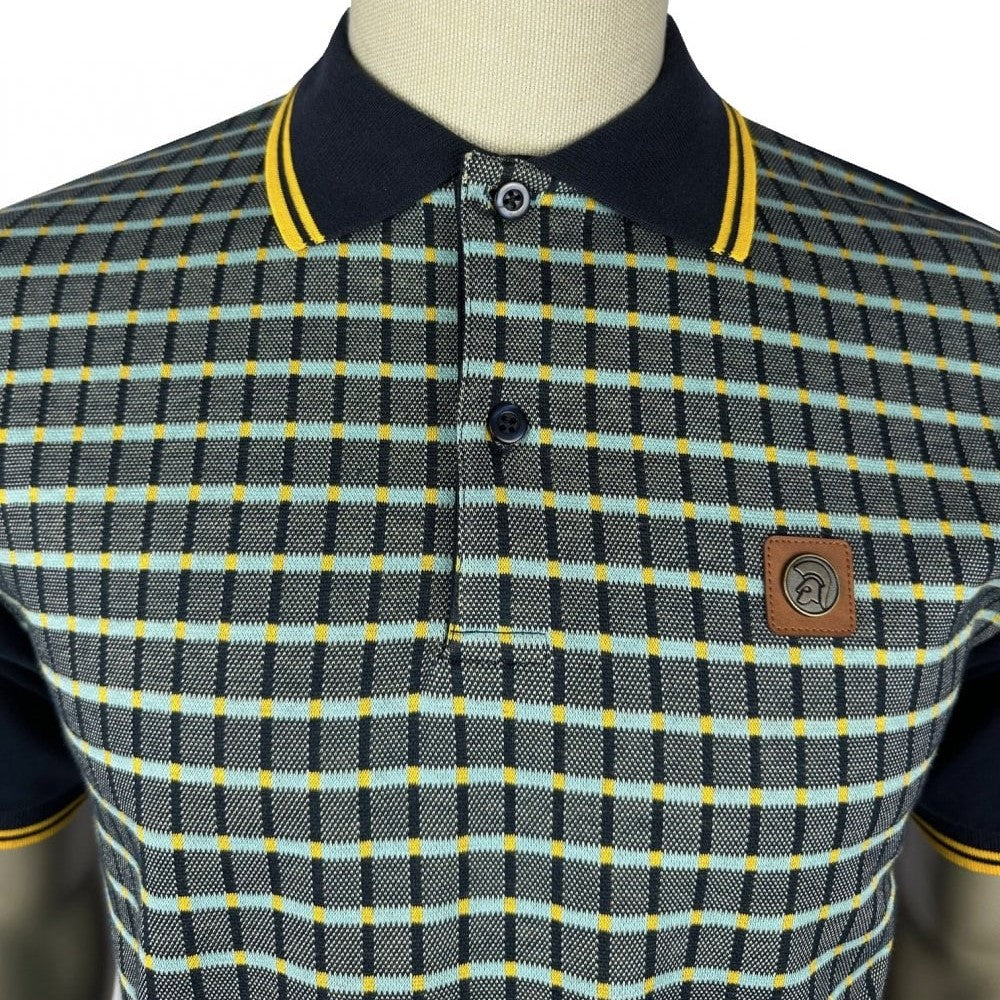 Trojan Records Squares Panel Polo Navy