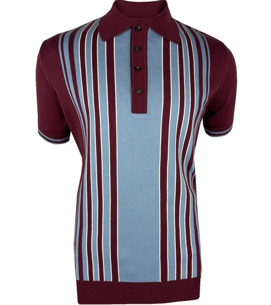 Trojan Records Fine Gauge Stripe Front Panel Polo Port