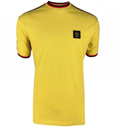 Trojan Records 3 Colour Tipped Pique T-Shirt Mustard