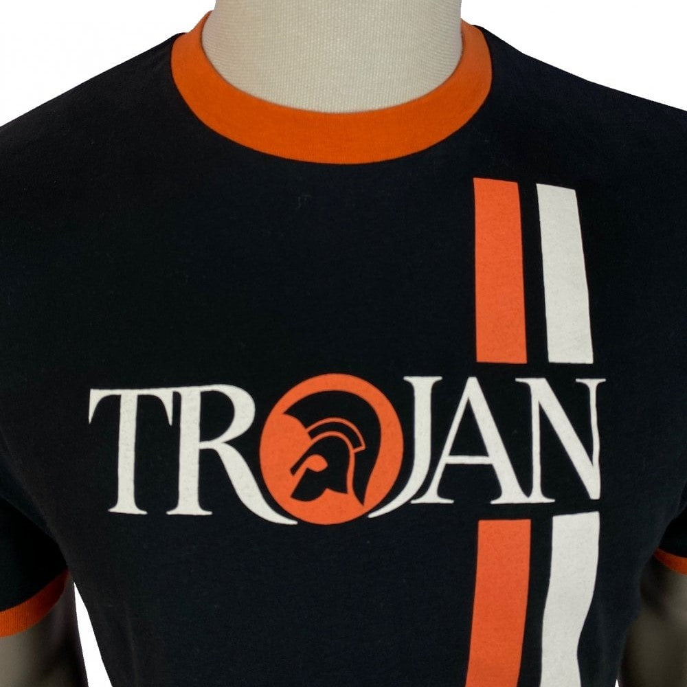 Trojan Records Twin Racing Stripes T-Shirt Black