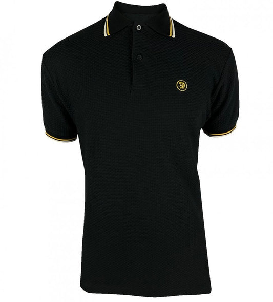 Trojan Records Twin Tipped Basketweave Polo Shirt Black