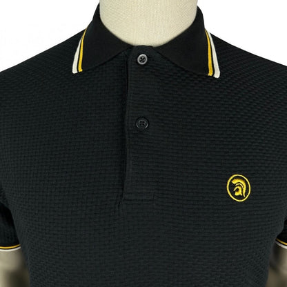 Trojan Records Twin Tipped Basketweave Polo Shirt Black