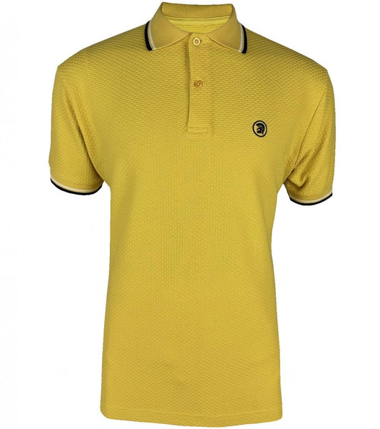 Trojan Records Twin Tipped Basketweave Polo Shirt Mustard