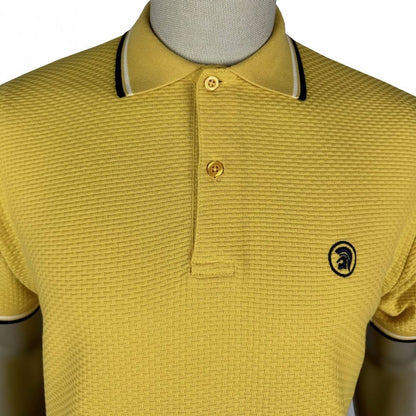 Trojan Records Twin Tipped Basketweave Polo Shirt Mustard