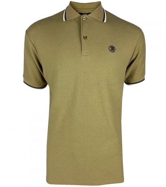 Trojan Records Twin Tipped Basketweave Polo Shirt Camel