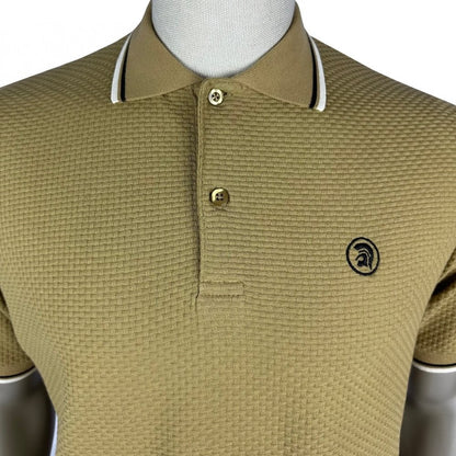 Trojan Records Twin Tipped Basketweave Polo Shirt Camel