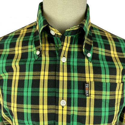 Trojan Records Windowpane Check Shirt With Pocket Square Jamaica