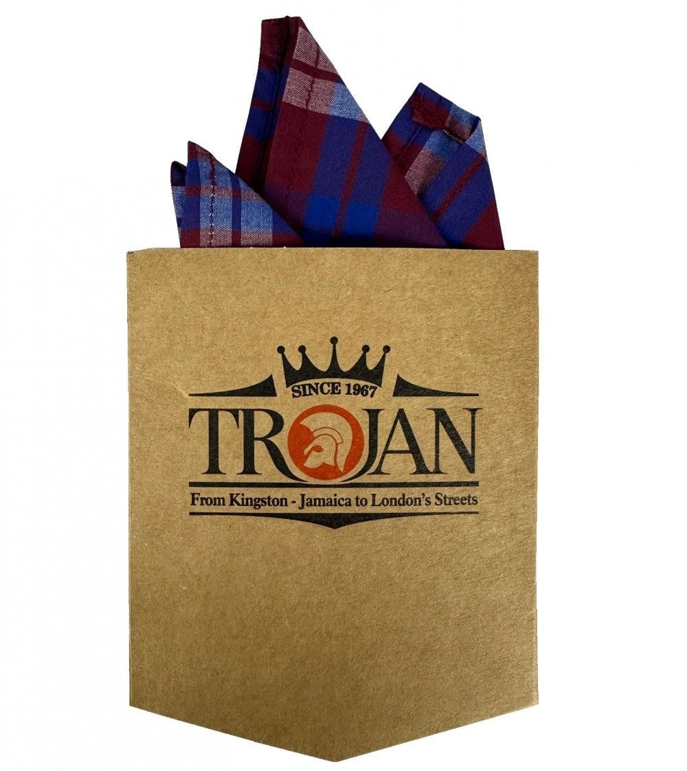 Trojan Records Windowpane Check Shirt With Pocket Square Port