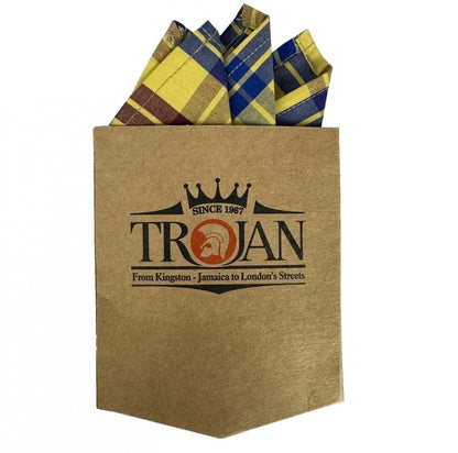 Trojan Records Windowpane Check Shirt With Pocket Square Mustard