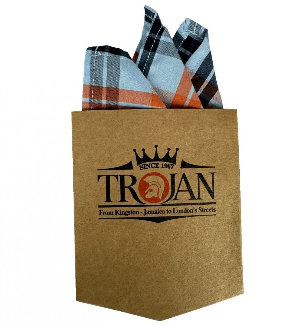 Trojan Records Windowpane Check Shirt With Pocket Square Powder