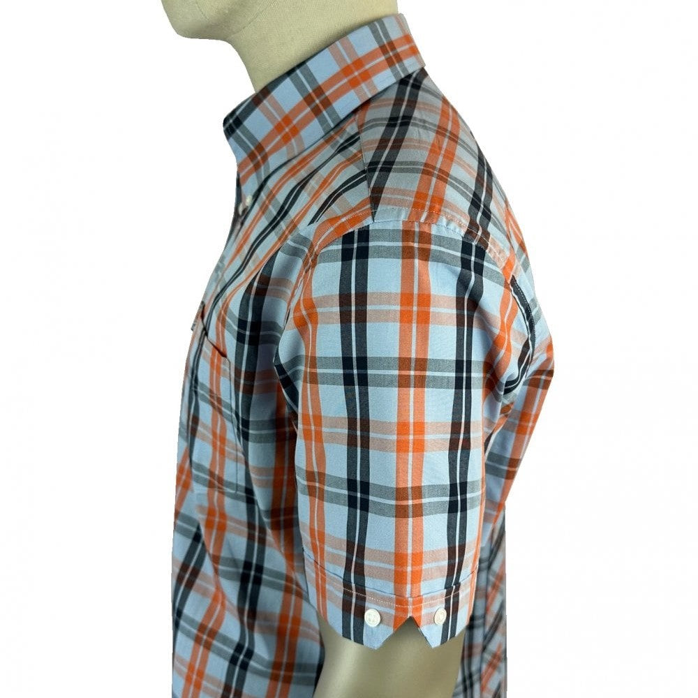 Trojan Records Windowpane Check Shirt With Pocket Square Powder