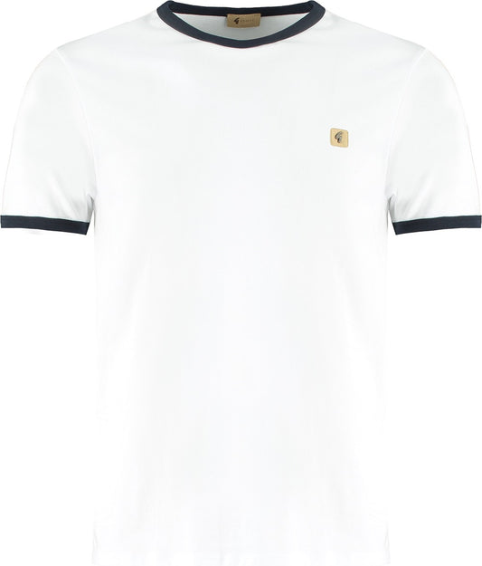 Gabicci Vintage Retro Ringer T-Shirt White